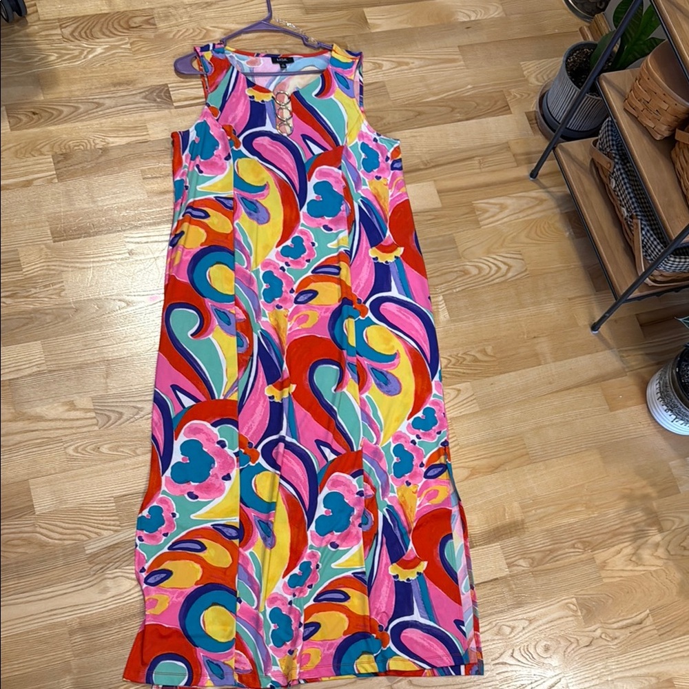 MSK Colorful Abstract Maxi Dress